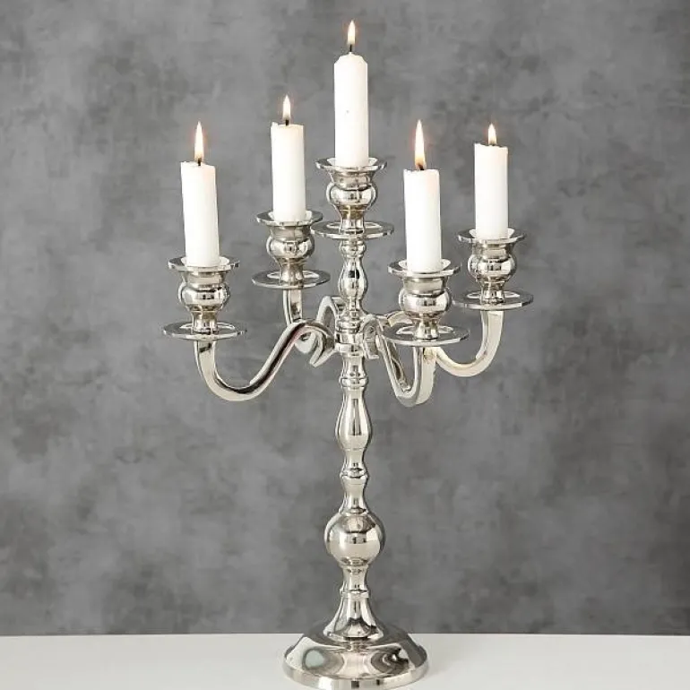 5 armet bordlysestage i aluminium 50cm / Varas