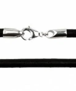 3 mm Læderhalskæder - sort/brun m/k