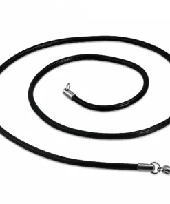 3 mm Læderhalskæder - sort/brun m/k