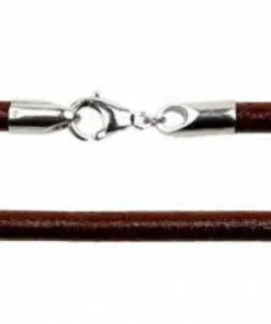 4 mm Læderhalskæder - sort/brun m/k