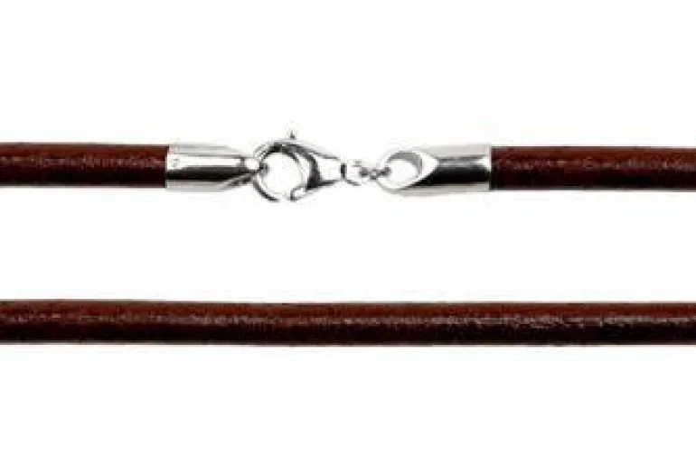 4 mm Læderhalskæder - sort/brun m/k