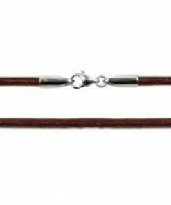 2 mm Læderhalskæder - sort/brun m/k