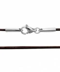 1 mm Læderhalskæder - sort/mokka