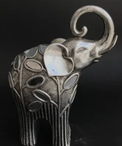 Abstrakt Elefant skulptur i sølv med spejlstykker - 2 modeller