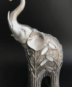 Abstrakt Elefant skulptur i sølv med spejlstykker - 2 modeller