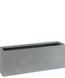 Aflang matsort eller matgrå plantekasse til vinduer - L.40 + L.50 + L.60cm