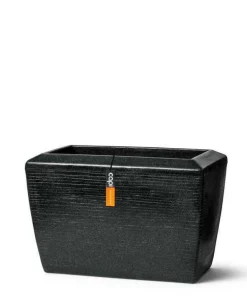Aflang plantekasse granite black rib - Livstidsgaranti