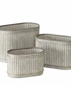 Aflange zink potter / 3stk i sæt