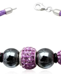 Amethyst læderarmbånd