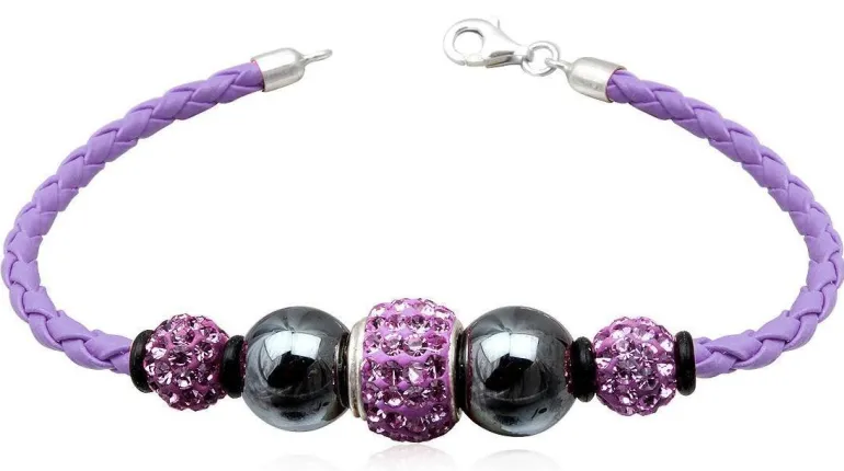 Amethyst læderarmbånd