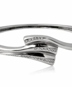 Armbånd / Bangle i stål med zirkon sten