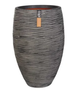 Ball Rib - Indendørs krukke med vandrette ribber - Livstidsgaranti - Guld + Sort + Antrazit