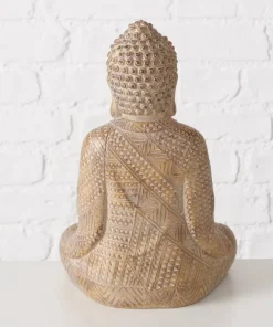 Beige/mørk sand Buddha figur 30cm + 49cm