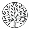 Blomster relief i sort metal - Ø.50cm