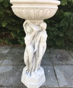 Blomsteropsats i hvid beton - 88cm
