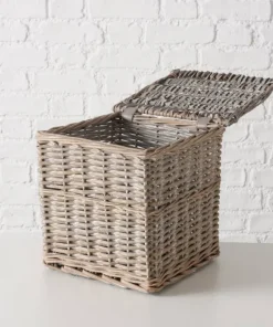 Boks sæt - Kurve i rattan med låg / 3stk