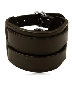Bredt Læderarmbånd / sort + brun