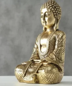 Buddha figur i guld resin - 30cm