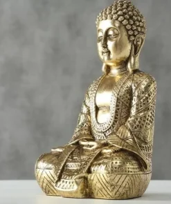 Buddha figur i guld resin - 40cm