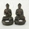 Buddha lysestager brun antik / SÆT