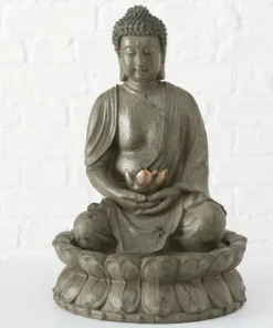 Buddha vandfontæne med lotus blomst - 46cm