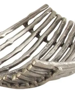 Buet fad med stænger i rå aluminium - 32cm