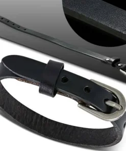 1cm bredt læderarmbånd - sort eller brun