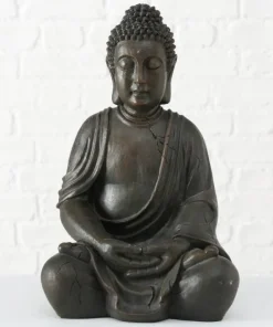50cm Buddha Figur brun antik