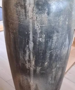 80cm høj krukke / vase i rustik patineret fiberbeton - 2 farver