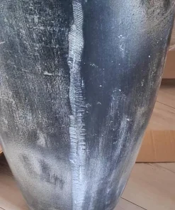 80cm høj krukke / vase i rustik patineret fiberbeton - 2 farver