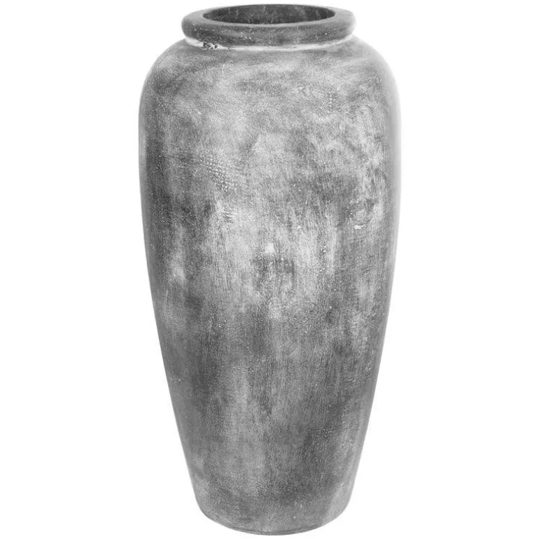 80cm høj krukke / vase i rustik patineret fiberbeton - 2 farver