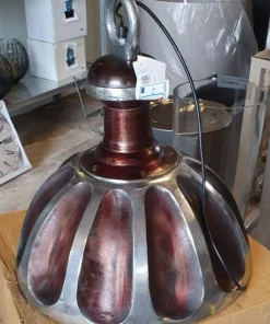Ø.47cm hængelampe i rå aluminium med kraftig kæde / Factory Design