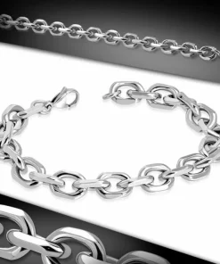 21cm link chain armbånd i stål - 10mm bred