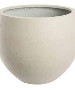 Ø.53cm rund sand/beige eller grå krukke med rustik finish