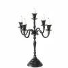 40cm sort 5 armet lysestage - kandelaber i aluminium
