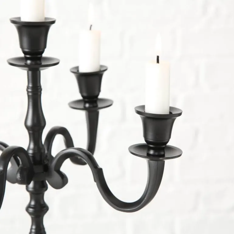 40cm sort 5 armet lysestage - kandelaber i aluminium