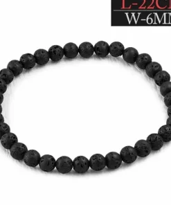 22cm stretch volcano lava armbånd - 4mm - 6mm eller 8mm