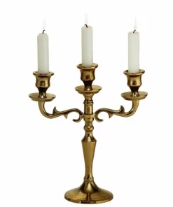26cm Varas - 3 armet bordlysestage i gold alu
