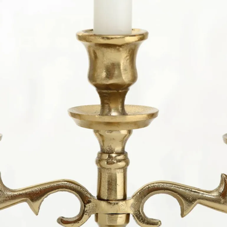 26cm Varas - 3 armet bordlysestage i gold alu
