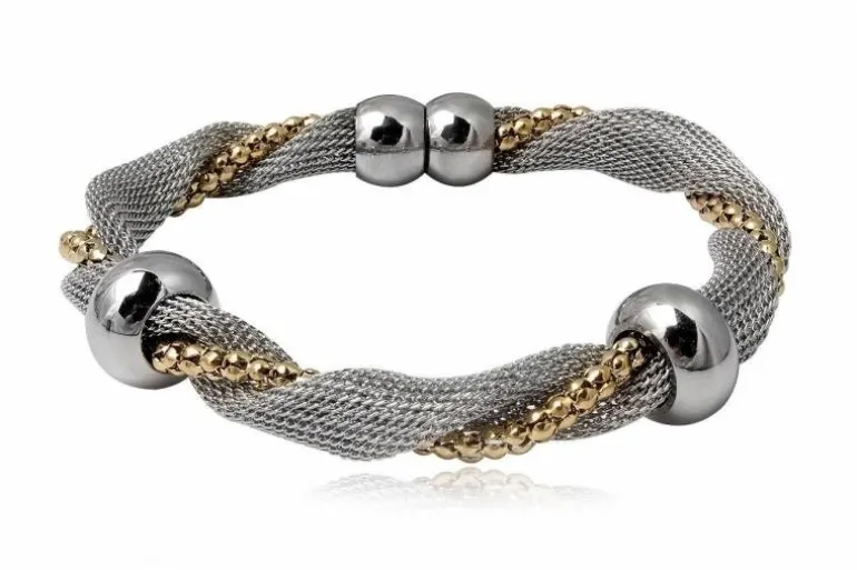 DeLuxe stålarmbånd med charms til hende