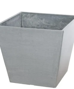 Ecopot firkantet konisk recycled krukke - grå mat - 40x40 + 50x50