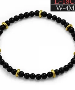 Elastisk agat kuglearmbånd med charms - 18cm