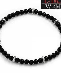 Elastisk agat kuglearmbånd med charms - 18cm