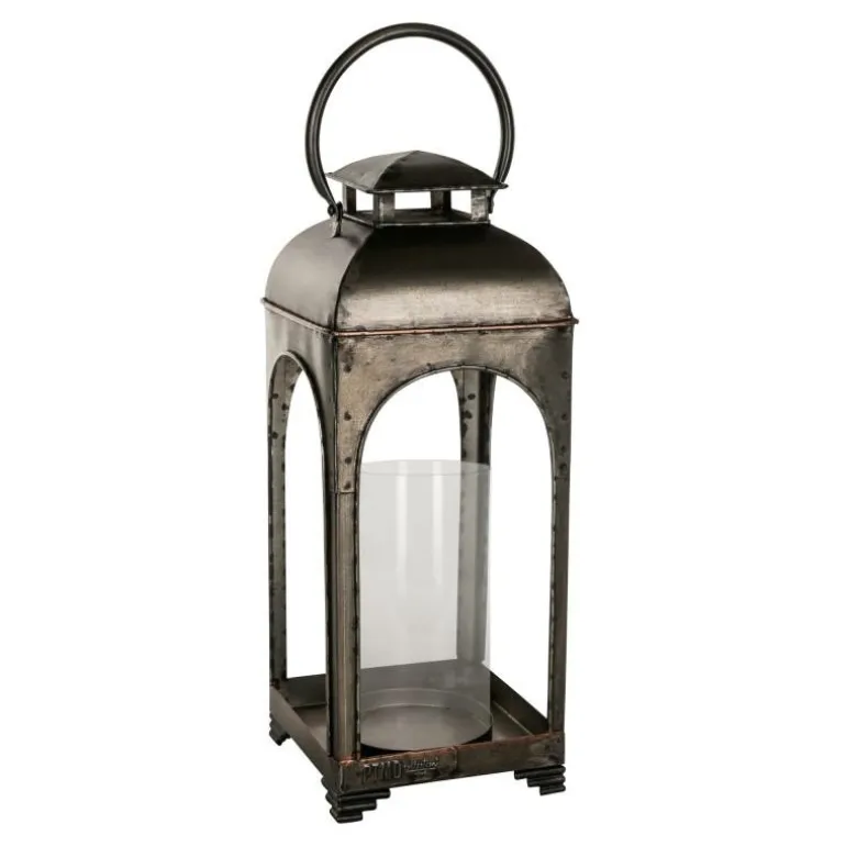 Fabric metal lanterne med glascylinder