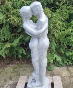 Figur af par til haven / Mand og Kvinde i grå sten Terrazzo - 135cm