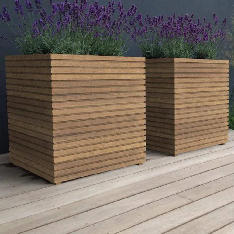Firkantede krukker i hardwood / Rhombus