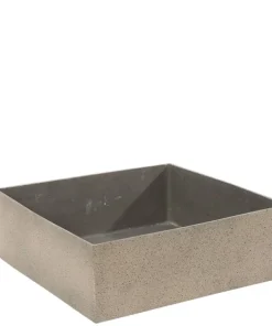 Firkantet lav vandtæt plantepotte 30x30 cm - sand + sort + grå