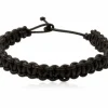 Flettet MOKKA læderarmbånd casual m/k - 19cm