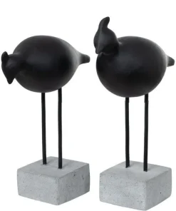 Fuglefigurer i sort sandsten / SÆT