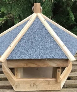 Fuglefoderhus i egetræ - Tagpap eller Bliktag